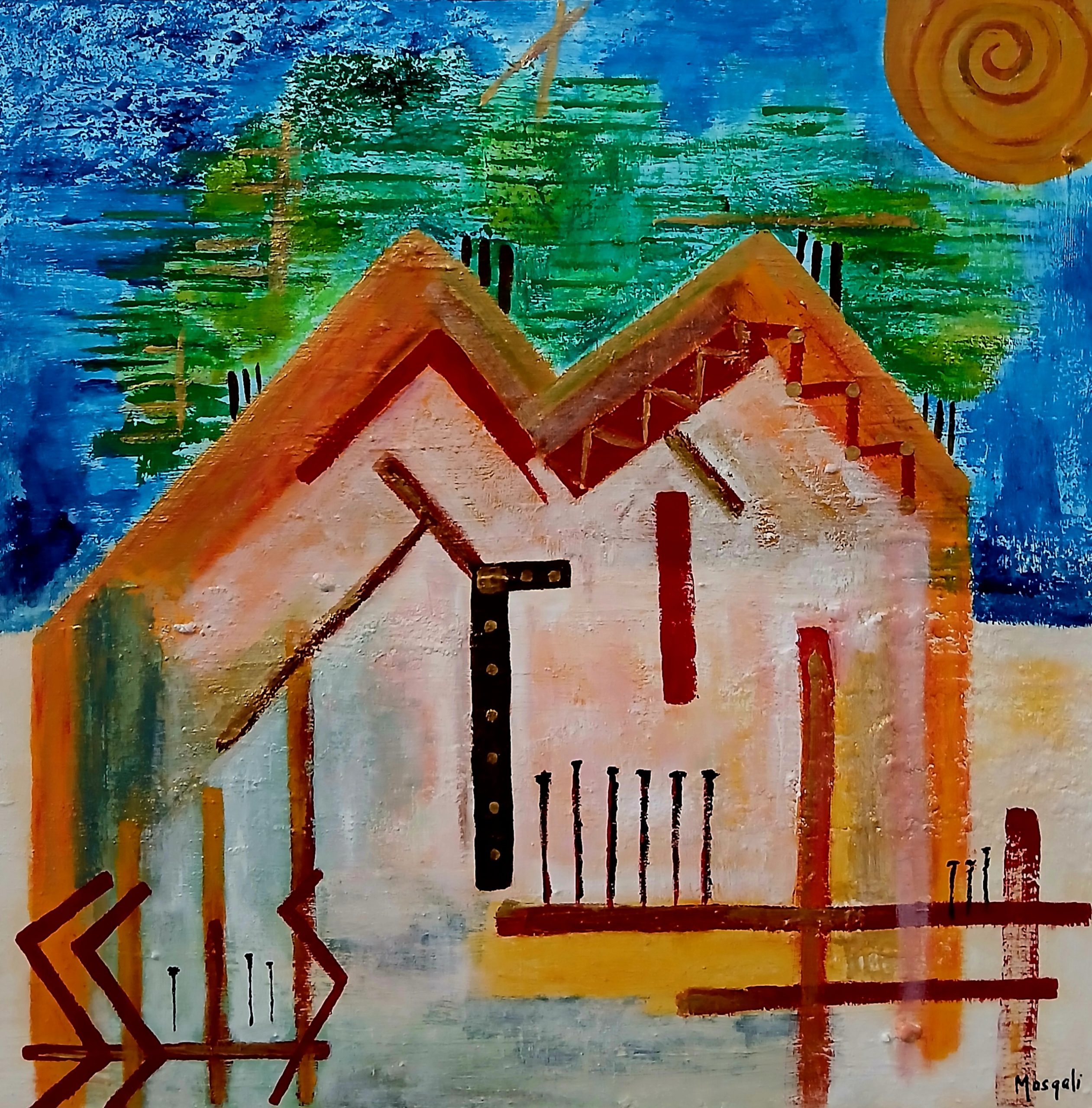 Un lugar al que volver 60 x 60 Técnica mixta sobre tabla 2024